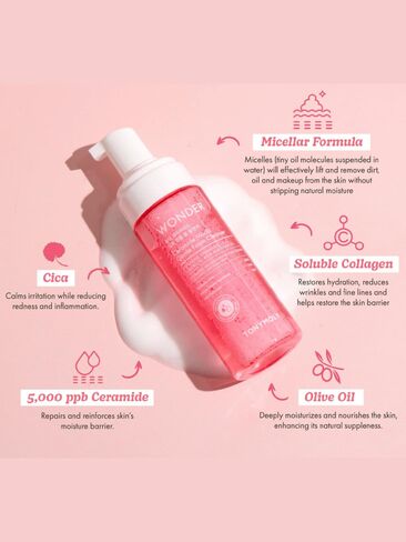 Old Navy Tony Moly Wonder Ceramide Foam Cleanser - Pink in Kuwait