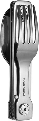 ROXON 3-in-1 Knife Spoons Fork Camping Utensils Set with Case | Magnetic Folding, Stainless Steel Cutlery, EDC Portable Lightweight Silverware,For Hiking Backpacking Travel Lunchbox Outdoor in Saudi Arabia