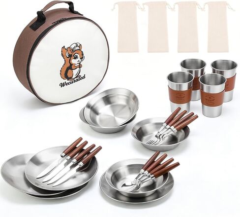 Camping Mess Kit, Stainless Steel Stylish Set in Saudi Arabia