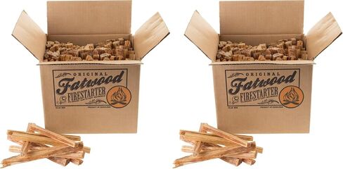 Fatwood Fire Starter Sticks 10lb Box - Indoor or Outdoor 100% All Natural Pine Fire Starters for Campfires, Fireplace, Firepit, Wood Stove, or BBQ Grill - Kindling Wood Firewood Lighter by Pure Garden in Saudi Arabia