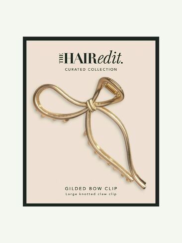 Old Navy The Hair Edit Gilded Bow Claw Clip - Gold in Kuwait