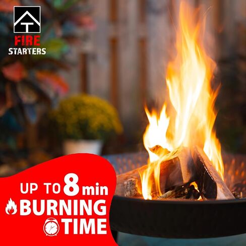 Topline 100 Fire Starters for Fireplace, Wood Stove, Charcoal BBQ & Campfire — Waterproof Odorless Fire Starter Sachets, Quick-Light Indoor & Outdoor Firestarter Pouches in Storage Tube in Saudi Arabia