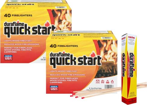 Duraflame Quick Start Firelighters – 40 Count Case | Instant, Clean & Reliable Fire Starting for Fireplaces, Grills, Fire Pits & Camping Adventures in Saudi Arabia