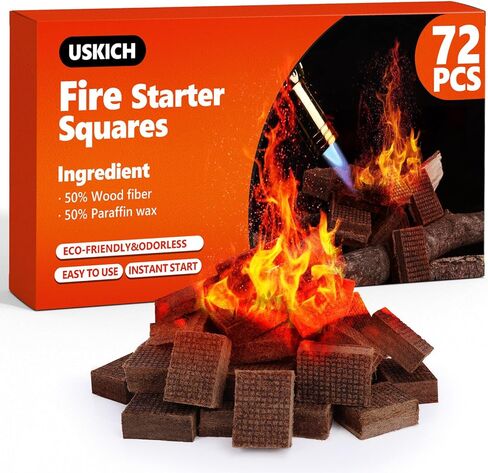 USKICH 150Pcs Fire Starter,Fire Starters for Campfires,Fireplace, Pellet Stove & Wood, Fire Pit, Smoker, BBQ, Chimney, Pizza Oven - Fire Starters for Grill, Charcoal Starter, for Men in Saudi Arabia