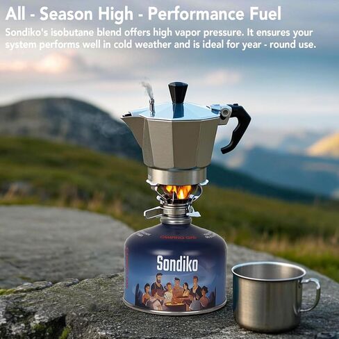 Sondiko Iso Butane Fuel Canister 100g 4 Pack, Camping Stove Fuel | High Altitude & Cold Weather Performance, Universal Fit for Backpacking Stoves, Camping Stove Fuel in Saudi Arabia