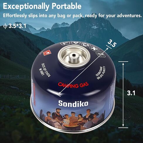 Sondiko Iso Butane Fuel Canister 100g 4 Pack, Camping Stove Fuel | High Altitude & Cold Weather Performance, Universal Fit for Backpacking Stoves, Camping Stove Fuel in Saudi Arabia
