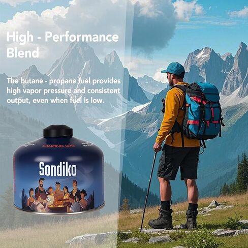Sondiko Iso Butane Fuel Canister 100g 4 Pack, Camping Stove Fuel | High Altitude & Cold Weather Performance, Universal Fit for Backpacking Stoves, Camping Stove Fuel in Saudi Arabia