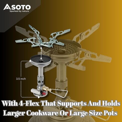 SOTO WindMaster Backpacking Stove with 4Flex, Canister Not Included | Lightweight & Durable Camp Stove for Windy Weather, Compact & Portable Camping Stoves for Hiking & Outdoor Cooking in Saudi Arabia