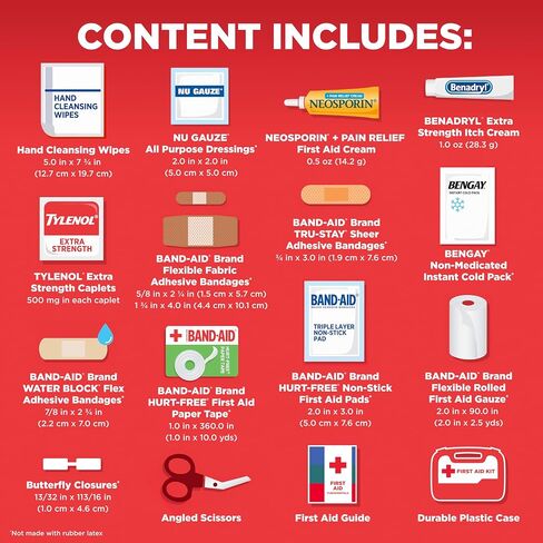 BAND-AID Brand All-Purpose Portable Compact First Aid Kit, 160 Piece | Emergency Wound Care Essentials with Adhesive Bandages, Gauze & Pain Relief for Home, Car, Dorm, Camping, Cruise & Travel in Kuwait