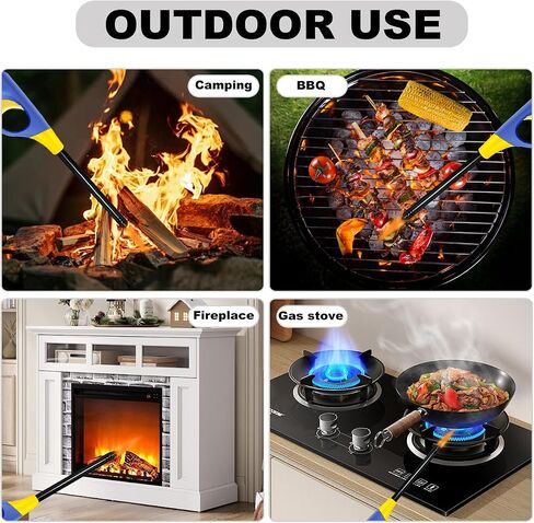 4 Pack Candle Lighter Long Lighters, Refillable Butane Lighters for Candle Camping Fireplace Party BBQ Grill(No Fuel) in Saudi Arabia