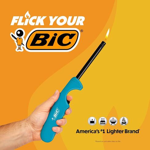 BIC Multi-Purpose Classic Edition Lighters, 4-Count, Utility Lighter | Long Durable Metal Wand, Great for Grills, Fireplaces, And Candles, Child-Resistant Safety Feature, Utility Lighter in Kuwait