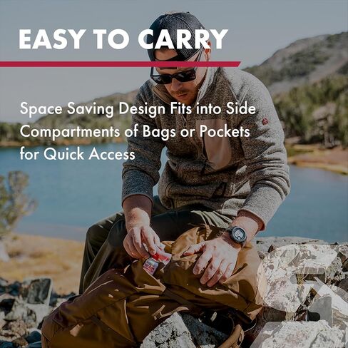 SABRE Frontiersman Bear Horn, 130dB Audible Up to 0.5 Miles, Nonflammable & Eco-Friendly, On/Off Lock Prevents False Alarms, 60 ¼-Second Blasts, Bear Spray Companion, Designed & Assembled in USA in Kuwait