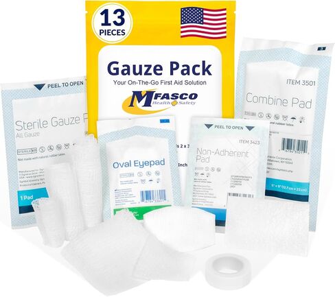 MFASCO 7 in 1 Travel Size Medicine Kit - TSA Approved | 28 First Aid Emergency OTC Medicine Packets for Cruise & International Travel | Compact Med Refill for Traveling & Office in Kuwait