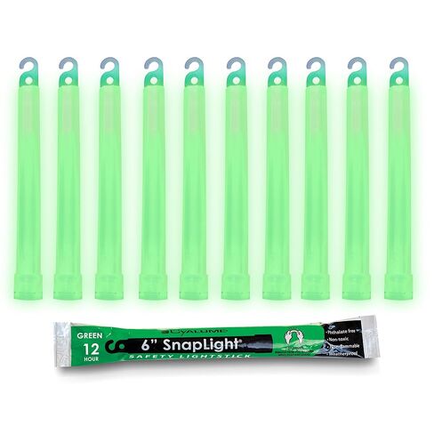 Cyalume Glow Sticks Military Grade Lightstick - Premium Green 6" SnapLight Emergency Chemical Light Stick with 12 Hour Duration , 10 Pack in Saudi Arabia