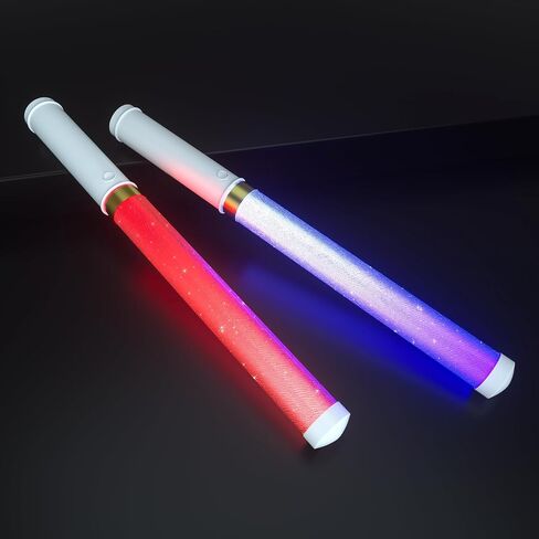 LED Glow Sticks 2 Pack, Reusable 15 Colors Light Stick Bulk, Glow Party Supplies for Wedding, Birthday, Raves, Concert, Camping, New Year, Halloween, Christmas (with AAA Battery) in Kuwait