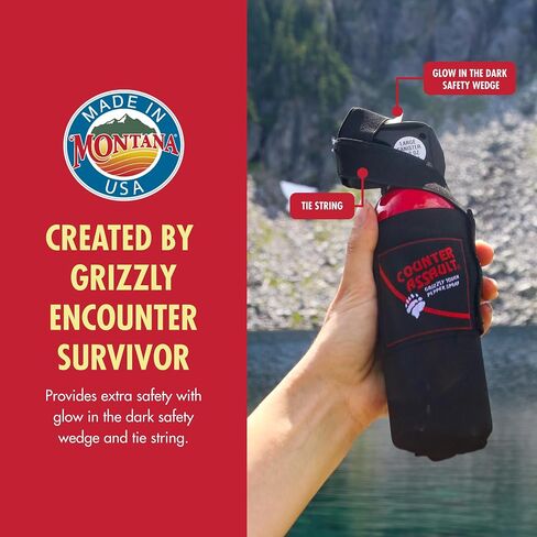 Counter Assault Bear Spray Combo, 8.1 oz & 10.2 oz, 2 Holsters | Combo Pack Pairs a 32-Foot, 7-Second 8.1 oz Canister with a 44-Foot, 10-Second 10.2 oz Canister & Two Holsters in Saudi Arabia