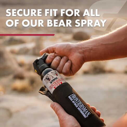 Sabre Frontiersman MAX Bear Spray & Mountain Lion Deterrent, Holster, Bell Kit – 40‑Foot Range, Max Strength 2% Major Capsaicinoids, EPA‑Registered, Self Defense for Hiking, Camping & Hunting, 7.9 oz in Kuwait