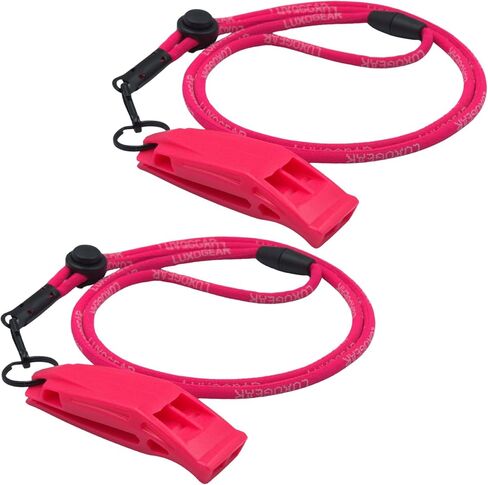 Pink Whistle (2-Pack) 120dB Loud Safety & Emergency Whistle with Lanyard and Breakaway Clasp for Hiking, Kayak, Boat, Personal Safety, Travel, Emergency Kits in Kuwait