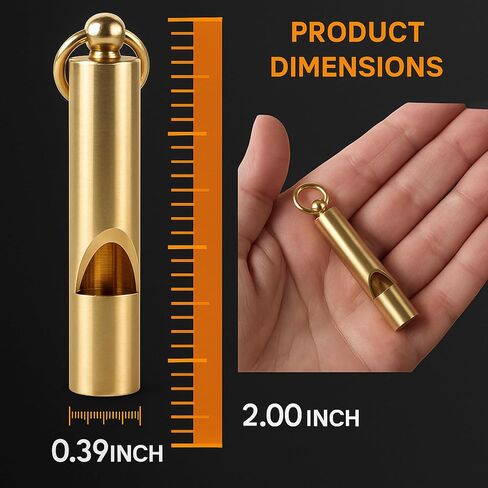 Loudest Brass Whistle — The Original 2-Inch Premium Emergency Whistle 125db+ One Piece Outdoor Survival Whistle On Key-Chain or Hang Around Your Neck and Carry it Anywhere! in Saudi Arabia