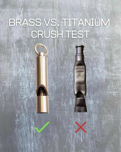 Premium Brass Whistles 125 decimals Set of 2 - Includes 2 Black Lanyard 30 Inches - Loud Survival Whistles - Solid Brass in Saudi Arabia
