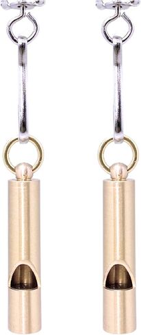 Premium Brass Whistles 125 decimals Set of 2 - Includes 2 Black Lanyard 30 Inches - Loud Survival Whistles - Solid Brass in Saudi Arabia