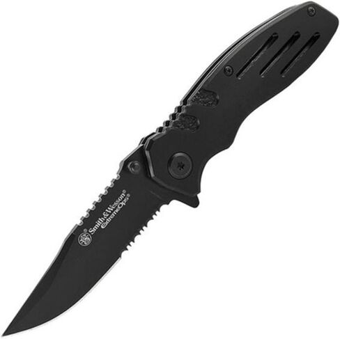 Smith & Wesson Accessories Extreme Ops SWA24S 7.1in S.S. Folding Knife with 3.1in Serrated Clip Point Blade and Aluminum Handle for Outdoor in Kuwait