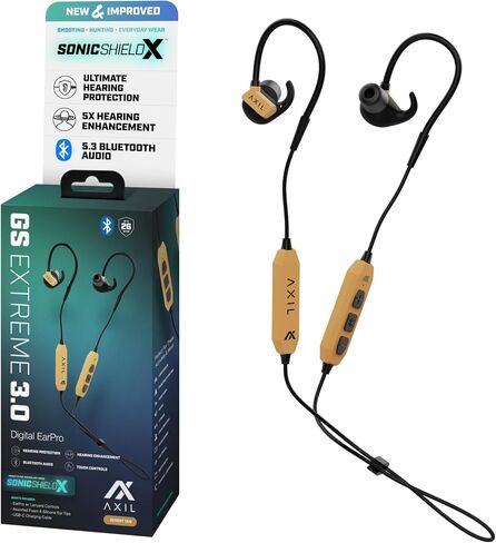 AXIL GS Extreme 3.0 Shooting Ear Protection Earbuds, 5X Hearing, Black | 5X Hearing Enhancement & Noise Isolation For Shooting, Travel, Work And Concerts, Bluetooth Wireless Earbuds in Saudi Arabia