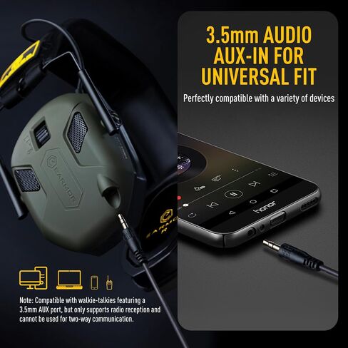 EARMOR Electronic Shooting Ear Protection and Storage Bag, Gel Ear Paded, 30dB SNR Noise Reduction, 4 Omnidirectional Mic, Black in Saudi Arabia