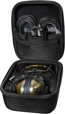 EARMOR Electronic Shooting Ear Protection and Storage Bag, Gel Ear Paded, 30dB SNR Noise Reduction, 4 Omnidirectional Mic, Black in Saudi Arabia