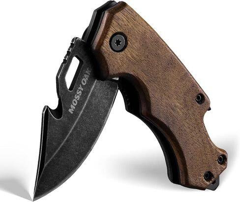 Mossy Oak Mini Folding Pocket Knife with G10 Handle, Black | 2.5" Stainless Steel Drop Point Blade, EDC Knife Multifunction Tool with Bottle Opener & Glass Breaker, Pocket Knife for Men in Kuwait