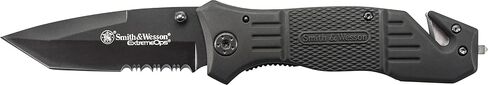 Smith & Wesson SWFR2S 8in High Carbon S.S. Folding Knife with 3.3in Tanto Point Serrated Blade and Aluminum Handle for Outdoor, Tactical, Survival and EDC in Kuwait