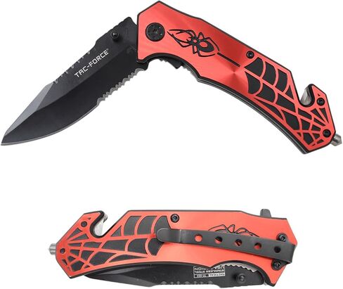 Tac-Force Spider 8 Inch Assisted Pocket Knife With Glass Breaker + Belt Cutter and Pocket Clip in Saudi Arabia