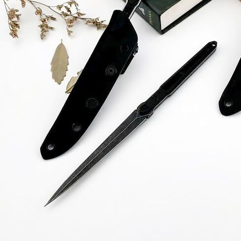 9.5'' Full Tang Tactical Fixed Blade Knife 8Cr13Mov Steel Blade Aluminum Handles with Kydex Sheath,Outdoor Hunting Knives EDC Survival Tools (black) in Saudi Arabia