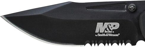 Smith & Wesson M&P SWMP13BS 8.2in High Carbon S.S. Folding Knife with 3.5in Serrated Clip Point Blade and Aluminum Handle for Tactical, Survival and EDC in Kuwait