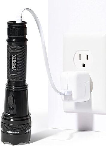 VIPERTEK VTS-195 Heavy Duty Aluminum Stun Gun for Self Defense Rechargeable with LED Flashlight in Kuwait