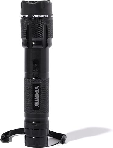 VIPERTEK VTS-T03 Aluminum Stun Gun for Self Defense Rechargeable with LED Flashlight, Black in Kuwait