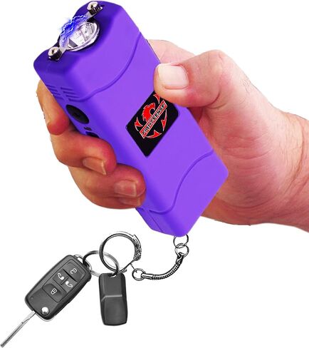 FIGHTSENSE Super Heavy Duty Keychain Stun Gun with Flashlight for Men and Women self Defense Device, Rechargeable Stun Gun, Nylon Holsters in Saudi Arabia