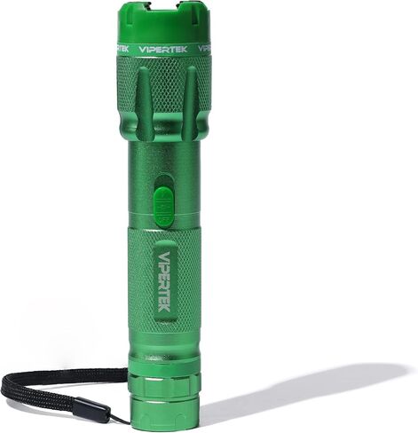 VIPERTEK VTS-T03 Aluminum Stun Gun for Self Defense Rechargeable with LED Flashlight, Green in Kuwait