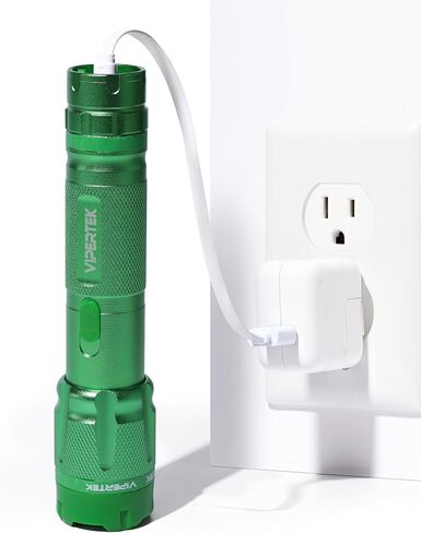 VIPERTEK VTS-T03 Aluminum Stun Gun for Self Defense Rechargeable with LED Flashlight, Green in Kuwait