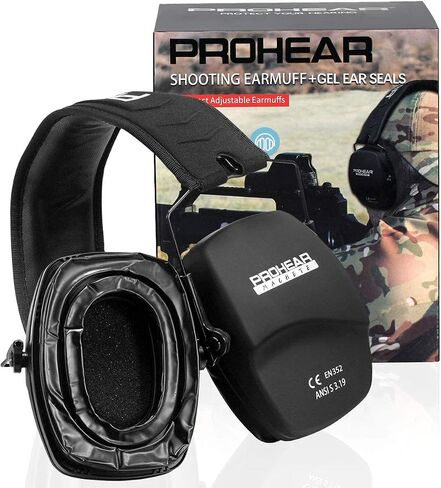 PROHEAR 016 NRR 26dB Shooting Ear Protection, Slim Passive Earmuffs | Adjustable padded headband offers a secure fit; compact earcups suit gun ranges, hunting, workshops and yard work. in Kuwait
