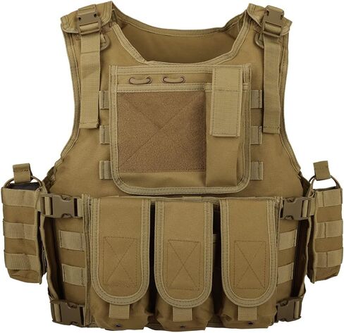 BOMTURN Tactical Airsoft Vest Upgrade Adjustable Modular Paintball Vest Outdoor Fit Adult in Saudi Arabia