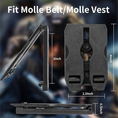 ملحقات REXTECH Molle للسترات والصعق الكهربائي والحافظات ومحول Molle مقاس 3 بوصات | ترقية الإدخال المنحني لسهولة الاستخدام بيد واحدة، توافق واسع للحافظات، يتضمن أدوات التثبيت (6 براغي، 2 صواميل) in Kuwait