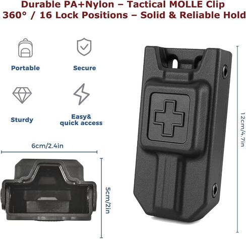 Tactical Tourniquet Holder for CAT GEN 7 or Older,MOLLE Holster with QLS Adapter, Quick Access Pouch for Police, EMT, Security, Outdoor & Survival Use,Fits Duty Belt, Vest, or Backpack in Saudi Arabia