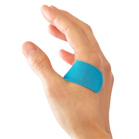 CURAD Performance Series Antibacterial Bandages, Extreme Hold Adhesive Technology, Finger & Knuckle Bandages, Flexible Fabric, Variety Pack with Assorted Sizes & Colors, 50 Count in Kuwait