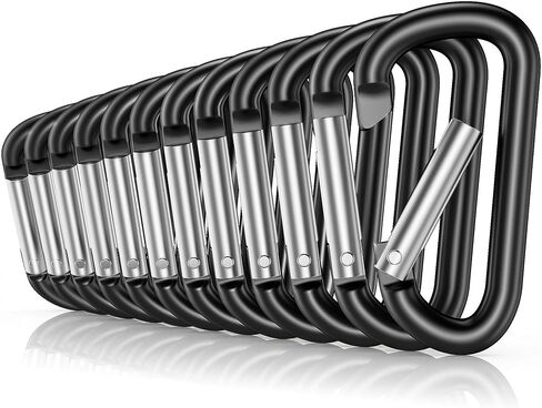12Pcs Carabiner Clips, 3" Premium Aluminum Carabeaners D Ring Hook Multipurpose for Key Chain, Outdoor, School, Backpacking, Home【Not for Climbing】 in Saudi Arabia