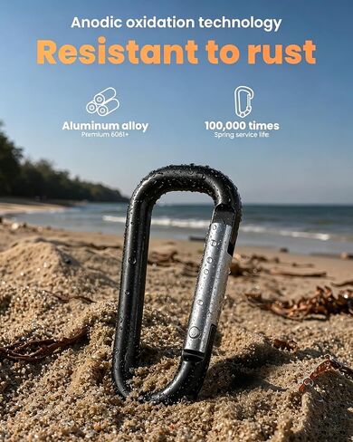 12Pcs Carabiner Clips, 3" Premium Aluminum Carabeaners D Ring Hook Multipurpose for Key Chain, Outdoor, School, Backpacking, Home【Not for Climbing】 in Saudi Arabia