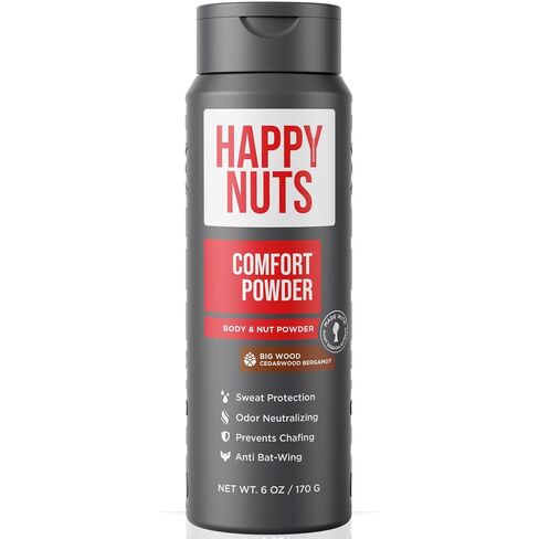 HAPPY NUTS Comfort Powder Deodorant For Men: Anti-Chafing, Sweat and Odor Control for Jock Itch, Aluminum-Free, 6 oz (1 Pack), Original Scent in Saudi Arabia