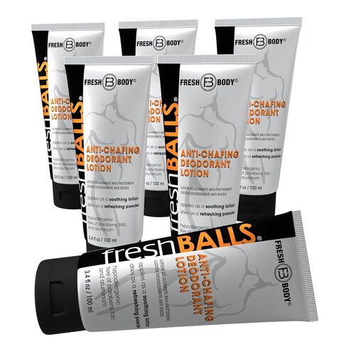 FRESH BALLS Anti Chafing Cream Ball Deodorant for Men - Lotion to Powder & Hygiene for Groin Area - Anti-Chafe Comfort Lotion is Aluminum-Free, Talc-Free, 3.4 oz (Pack of 2) in Saudi Arabia