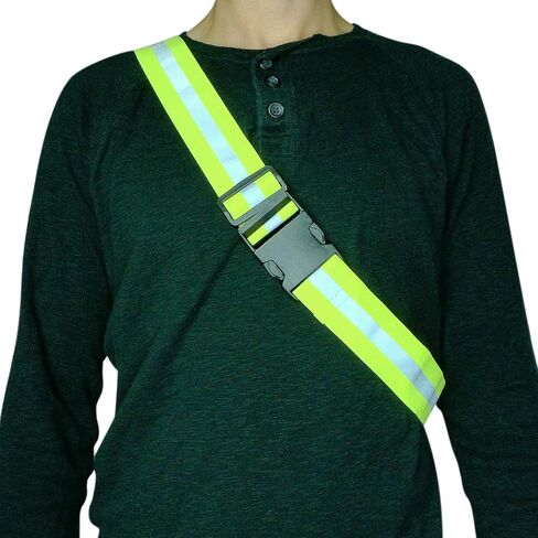 Endura Max Reflectives Reflective Elastic Belt or Sash, Military Heritage Style Glow Belt, Running Walking Motorcycling, Adjustable (Lime Green Ultralight, Regular) in Saudi Arabia