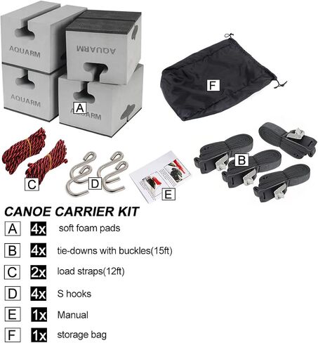 Deluxe Canoe Foam Blocks for Roof Universal Canoe Carrier Kit Soft Canoe Pads Car Top Roof Racks Foam Pads with Tie-Downs, 6 inch in Kuwait